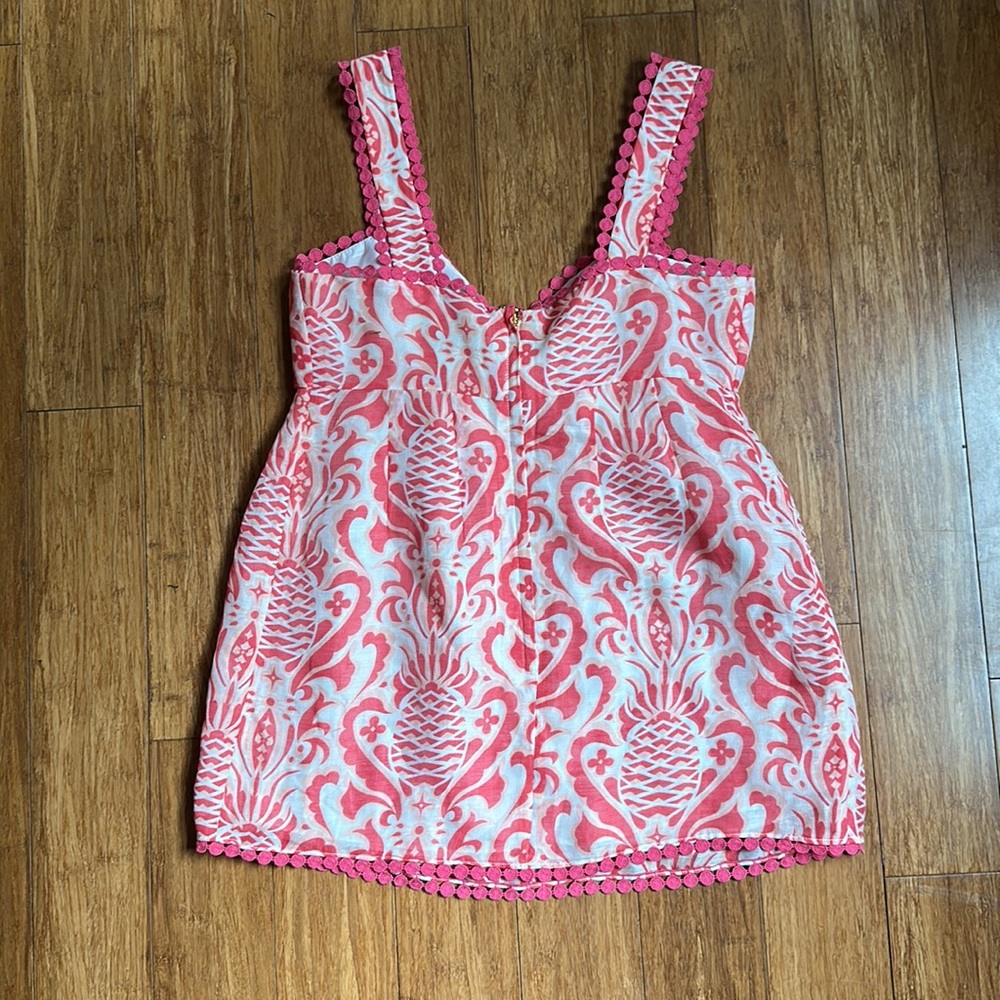 Women's Kate Spade Pineapple Print Top Freshwhite & Peach Pink Size 4 - Picture 5 of 7